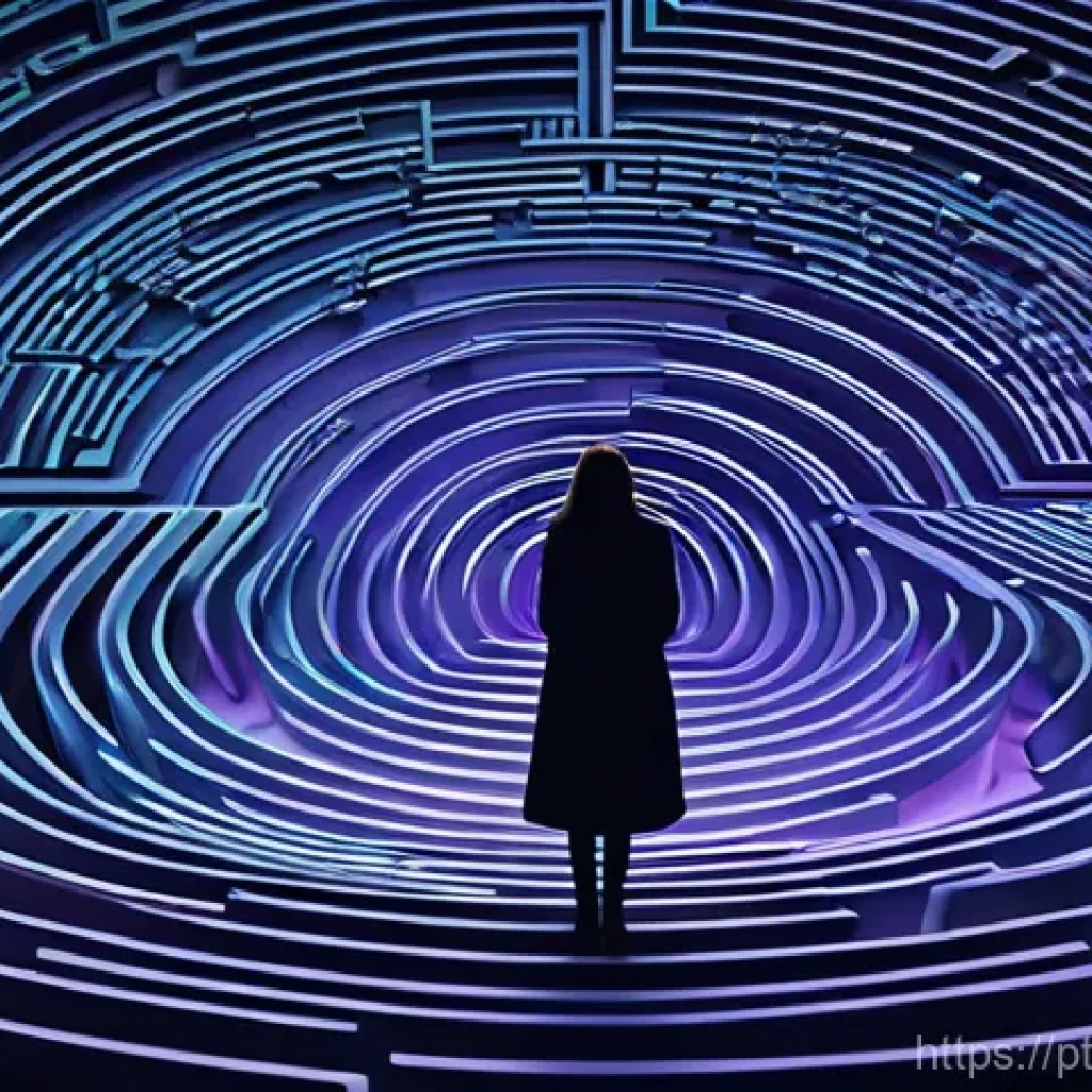 가짜뉴스가 여론에 미치는 영향 - **Prompt 1: The Labyrinth of Disinformation**
    "A person, appearing as a young adult (male or fem...