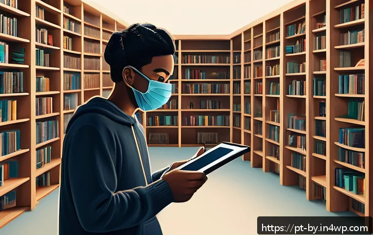 가짜뉴스를 다룬 문학 작품 분석 - A detailed digital illustration depicting a modern reader immersed in a multi-layered narrative expe...