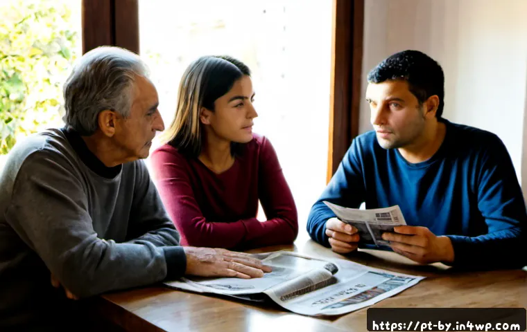 Home 17 가짜뉴스의 사회적 영향 분석 - Photorealistic scene in a Portuguese-speaking urban neighborhood, an older couple and a young adult ...